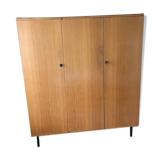 Vintage wardrobe veneer blond oak varnished