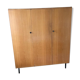 Vintage wardrobe veneer blond oak varnished