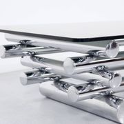 Midcentury 1970s Italian Stacked Chrome Coffee Table
