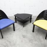 Set of 2 armchairs and coffee table designed by Patrice Bonneau, Genexco edition, 19