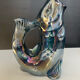 Vintage iridescent porcelain fish dish