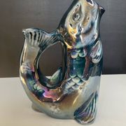 Vintage iridescent porcelain fish dish