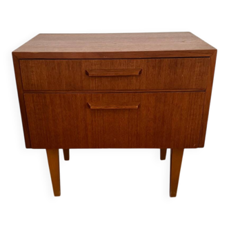 Table d'appoint/commode scandinave en teck vintage des années 1950-1960