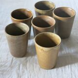 6 stoneware mazagrans/goblets from Digon Sarreguemines in very good condition