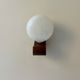 Pair of vintage wall lights, wood and opaline glass, France, 1970