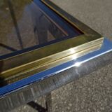 Chrome and golden brass console 70s