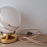 White Clichy Glass Globe Touch Lamp