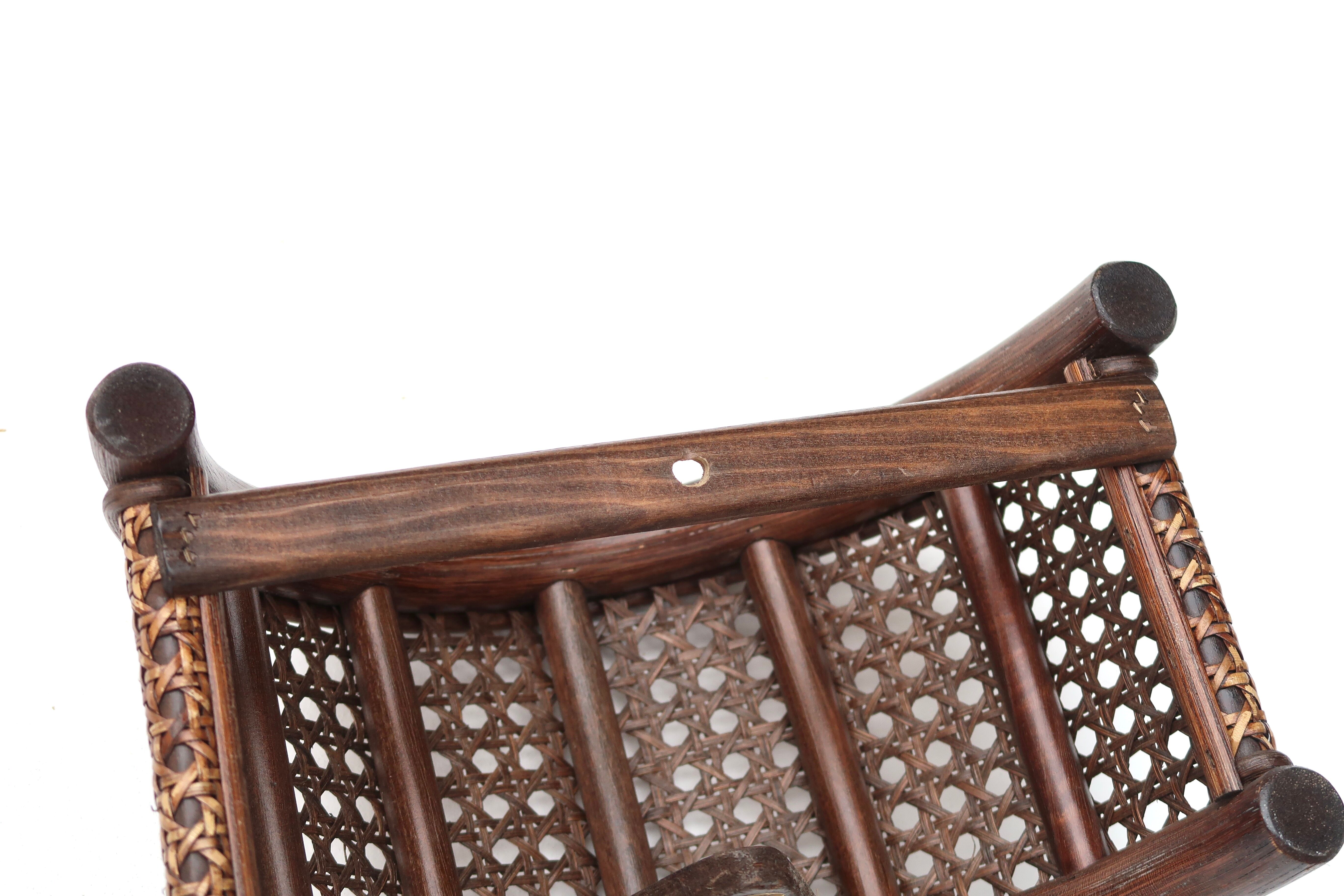 Rattan and cane wall lamp, 60s