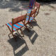 3 chaises pliables vintage en toiles et bois