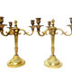 Paire de candélabres en bronze doré et ciselé style Louis XVI