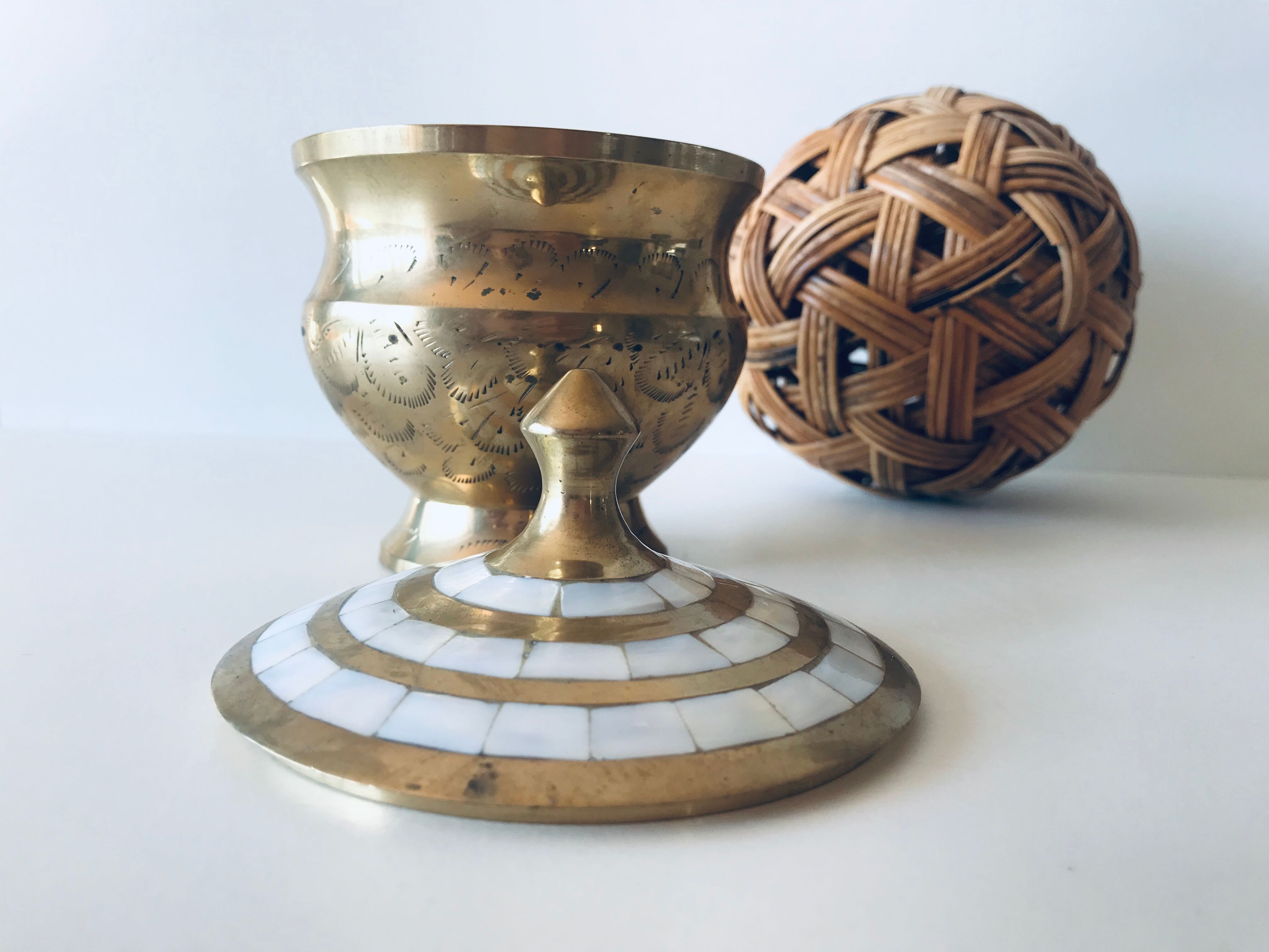 Brass and mother-of-pearl box