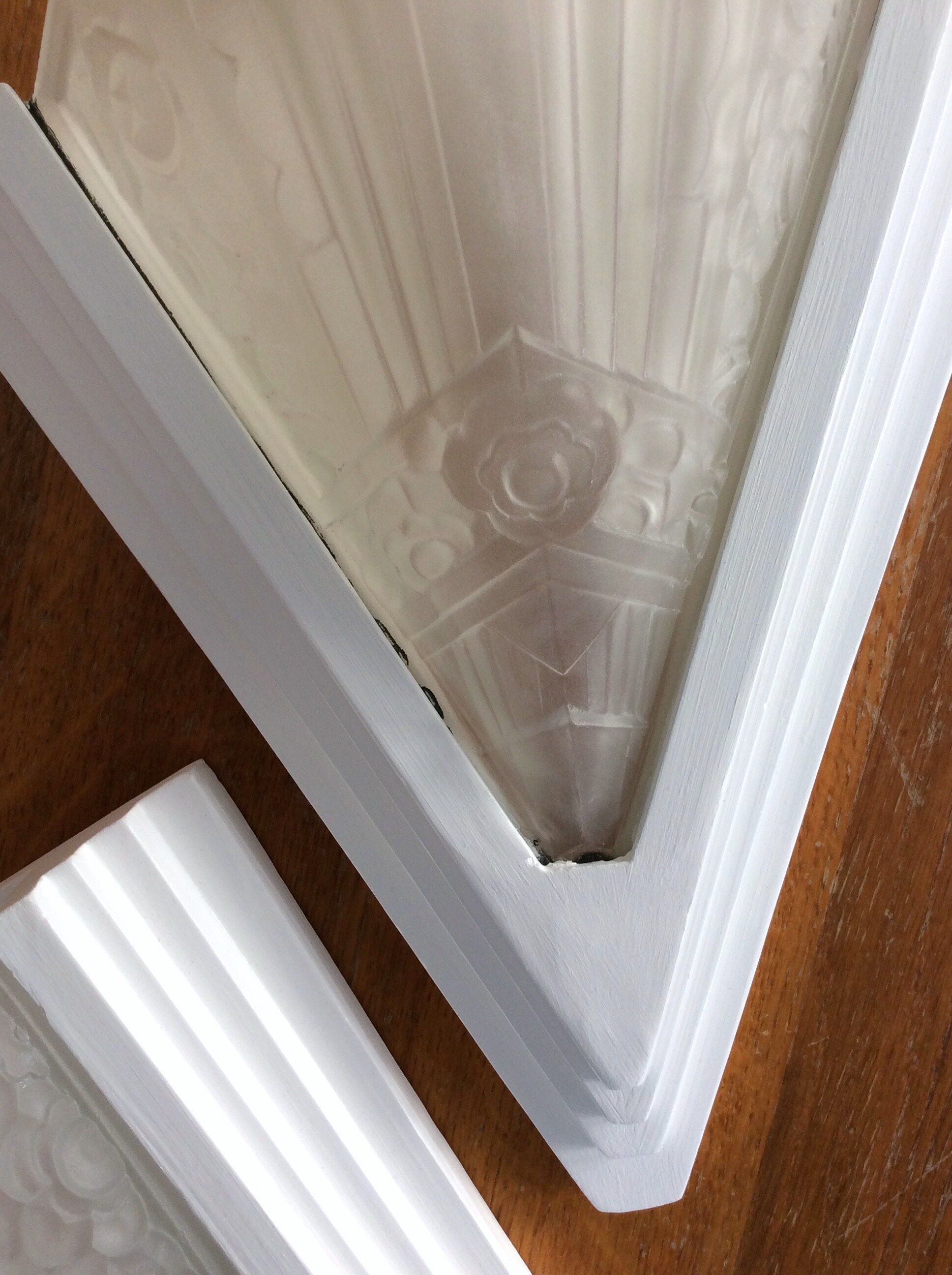 Pair of art deco-style pressed glass sconces