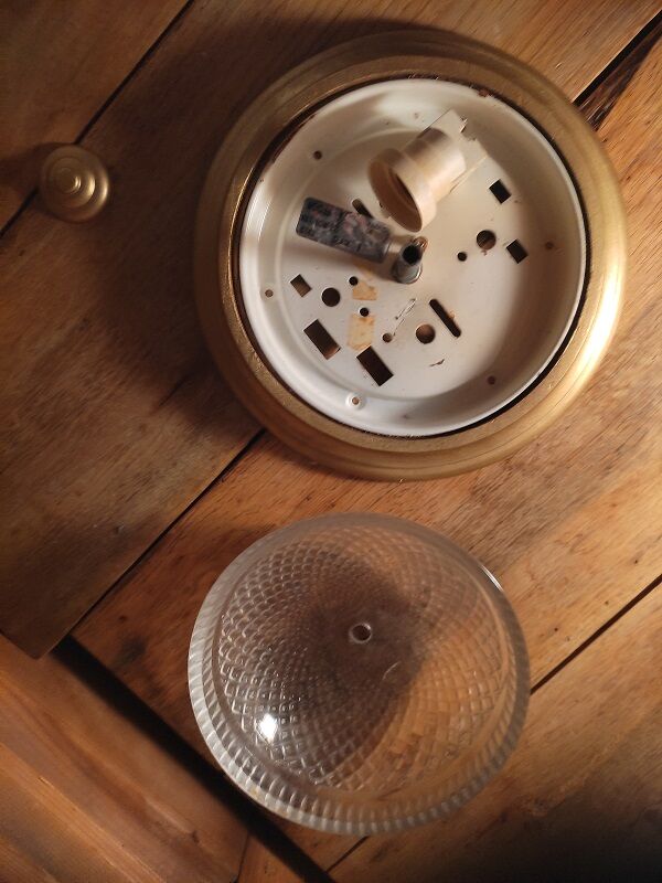 Ceiling lamp lamp diamond tip molded glass base gilded wood dp 1122111