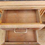 Mado buffet in wood, marble and copper, restored