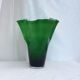 Vase mouchoir en verre patte de verre couleur vert et blanc