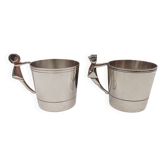 Christofle Léo & Léa - 2 silver-plated metal cups in perfect condition with box.