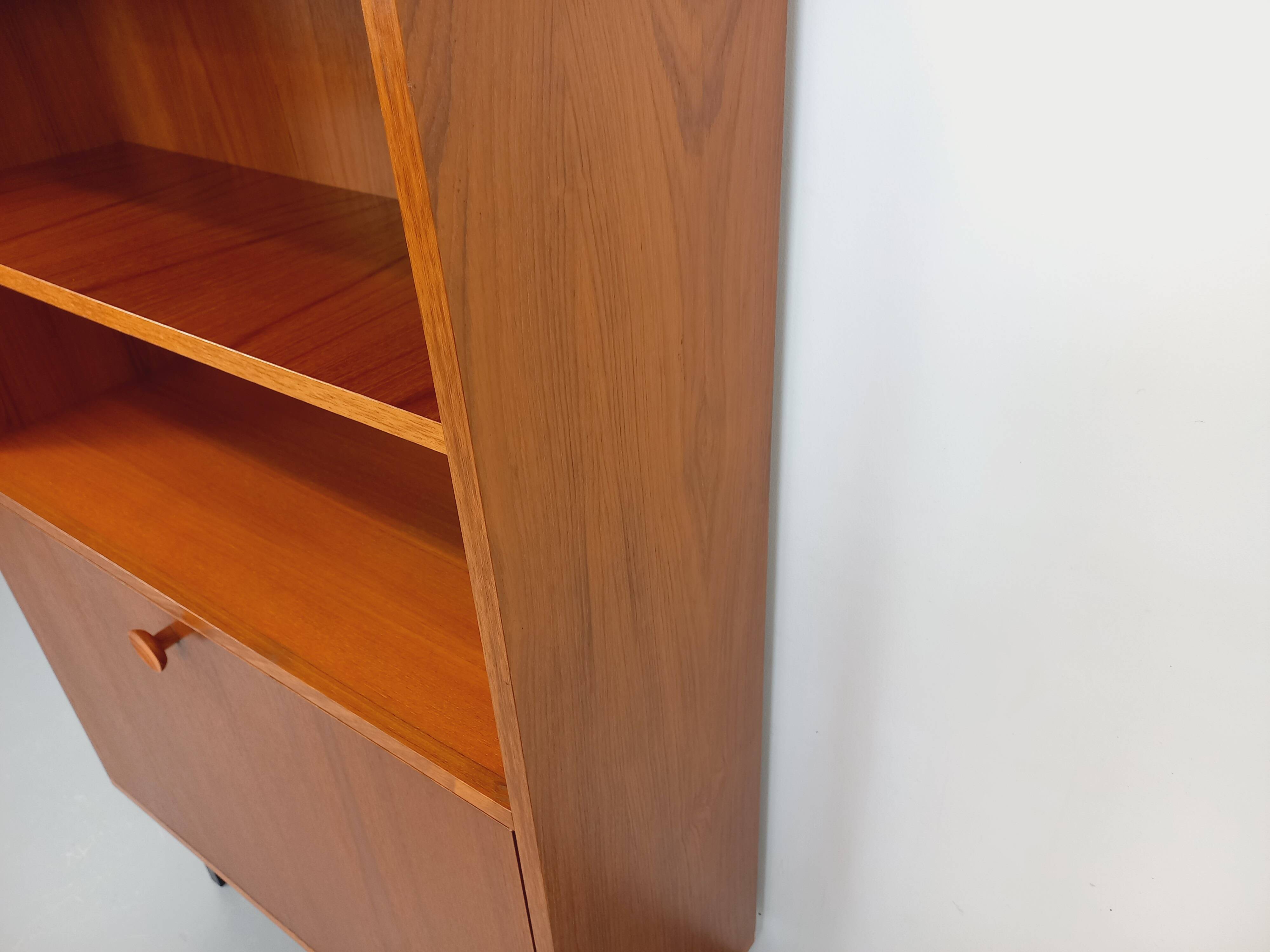 Vintage Scandinavian modernist style teak storage bookcase