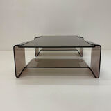 Glass and plexiglass coffee table by Michel Dumas - 70s