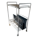 Vintage side table on wheels 60s