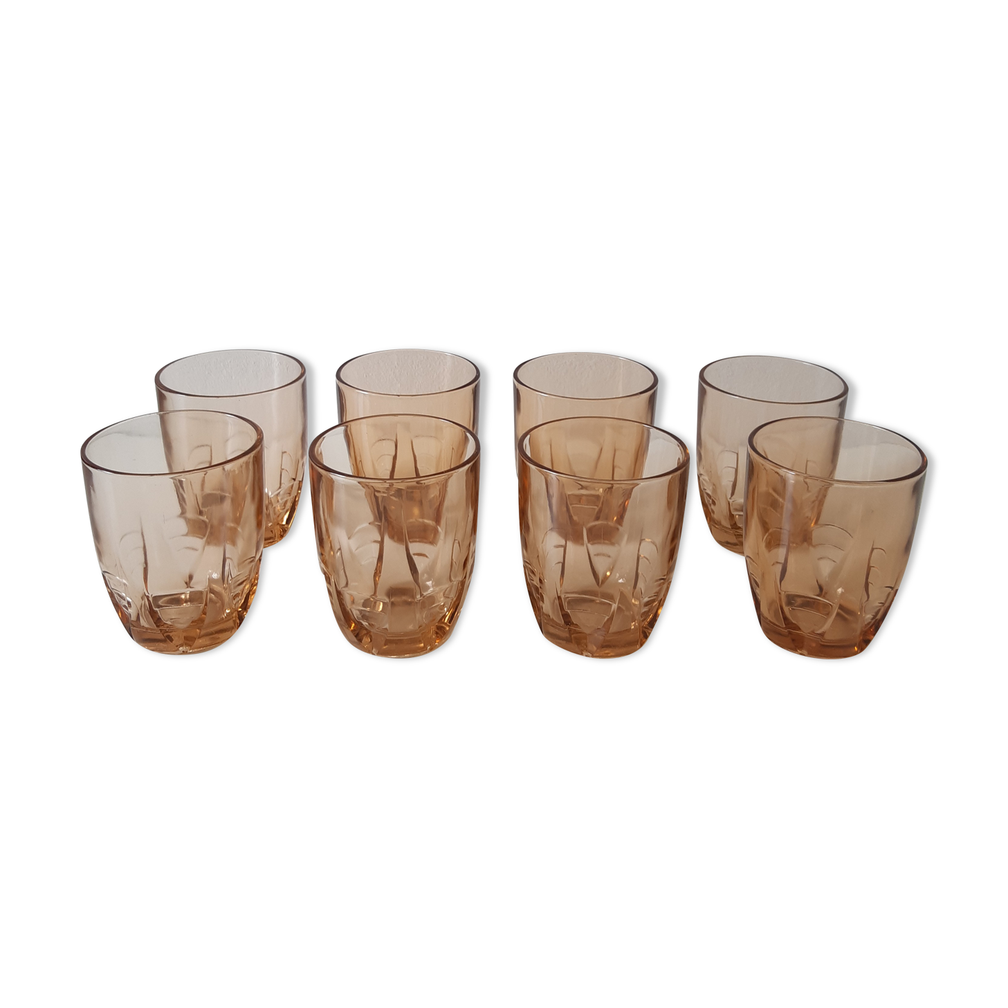 Set of 8 pink water glasses