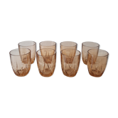 Set of 8 pink water glasses