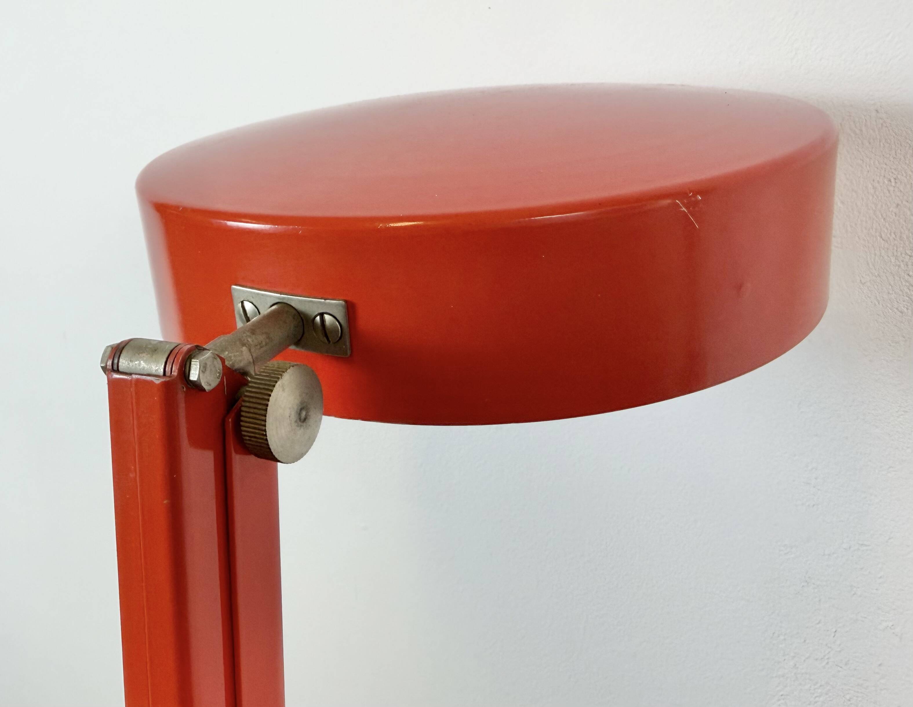 Vintage Red Adjustable Table Lamp, 1970s