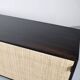 Enfilade florence knoll model 116 wood leather and raffia 1960