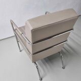 2 vintage nude leather "Cinema" easy chairs by Gunilla Allard for Lammhults | 1990s