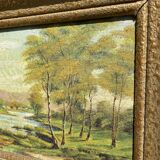 Landscape painting on panel