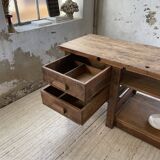 XL central island workbench oak