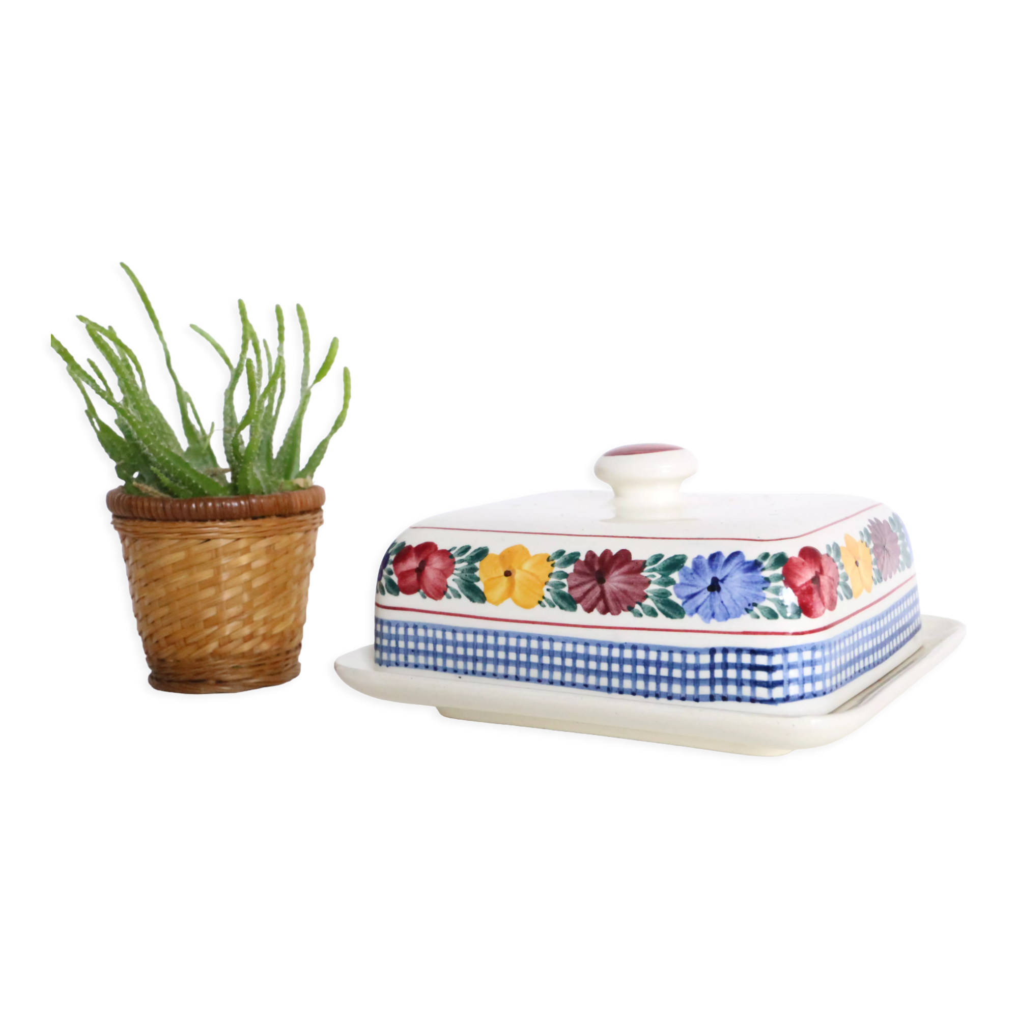 Ceramic butter dish, vintage