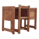 Desk and chair in brutalist style, sled legs, 1970s.