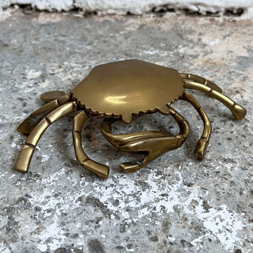 Crabe laiton cendrier vintage