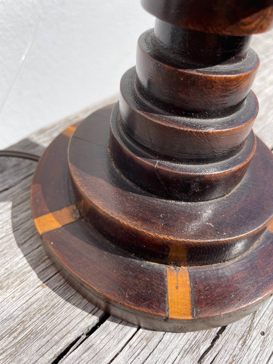 Art Deco Turned Wood Lamp Base