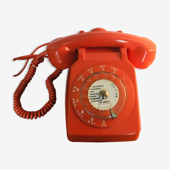 Scooter S63 orange rotary dial phone