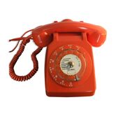 Scooter S63 orange rotary dial phone
