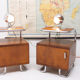 Pair of functionalist chromed night stands by Kovona, 1950’s, Czechoslovakia