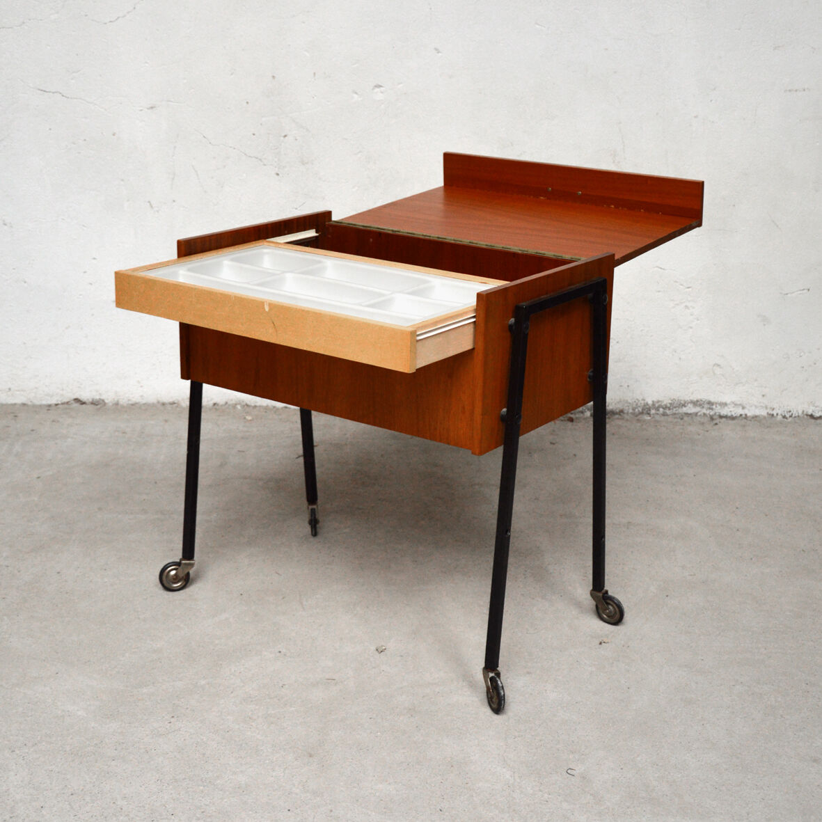 Wood and metal sewing box, 1960s