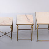 Brass and Marble Nesting Tables 1950s France