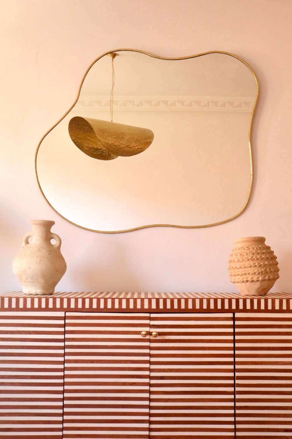 Abstract Organic Brass Mirror