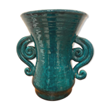 Vase en vert émaillé vert Jean Austruy
