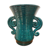 Vase in green enamelled green Jean Austruy