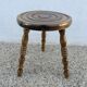 Brutalist stool in turned solid oak