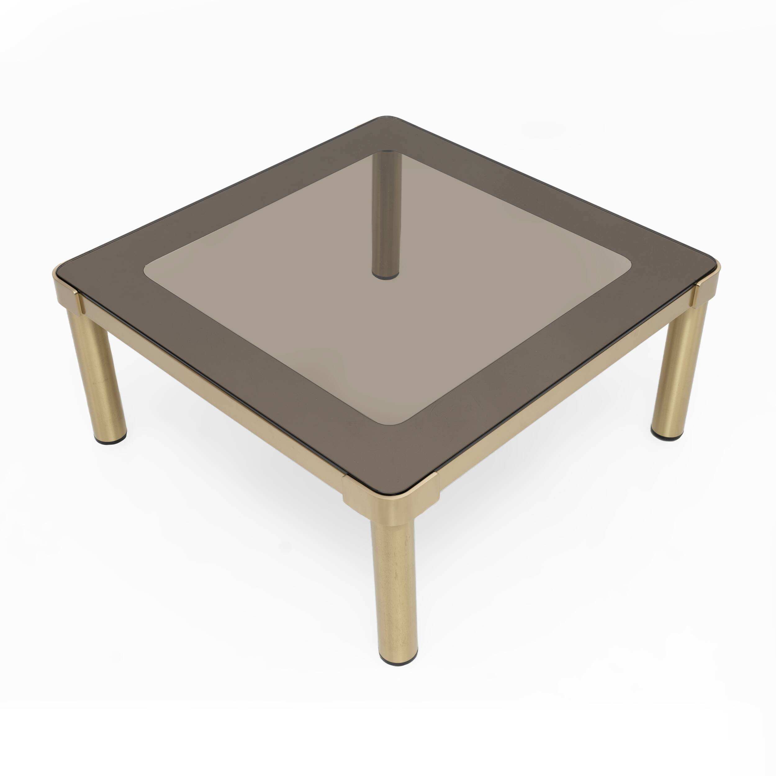 Luciano Frigerio Mid-Century Modern Italian Brass and Glass Coffee Table,70
