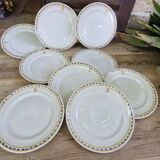 9 assiettes anciennes Théodore Haviland, estampillées et monogrammées