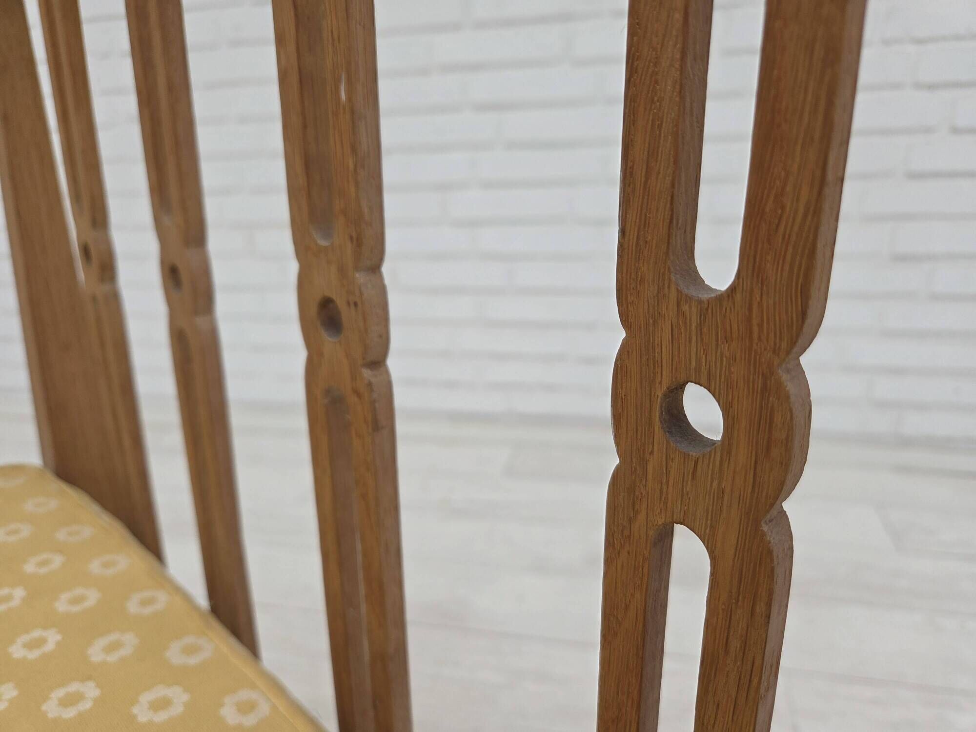 1970s, Swedish drop arm sofa/daybed, furniture fabric, oak wood.