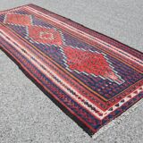 Tapis Kilim Ancien Iran Senneh : 1.27 X 2.98 Mètres