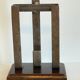 Porte-allumettes de cheminée vintage en fer forgé