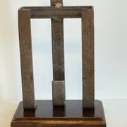 Porte-allumettes de cheminée vintage en fer forgé