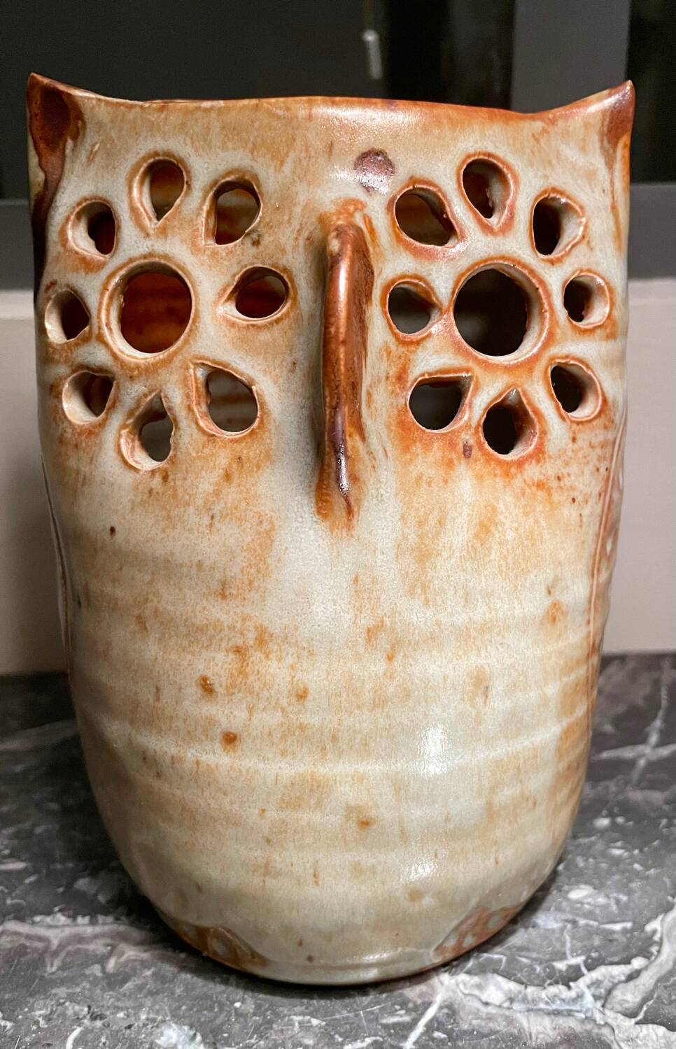 Vintage owl ceramic vase